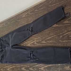 MOTHER High Waisted Looker Ankle Fray Jeans  Denim Sz 25